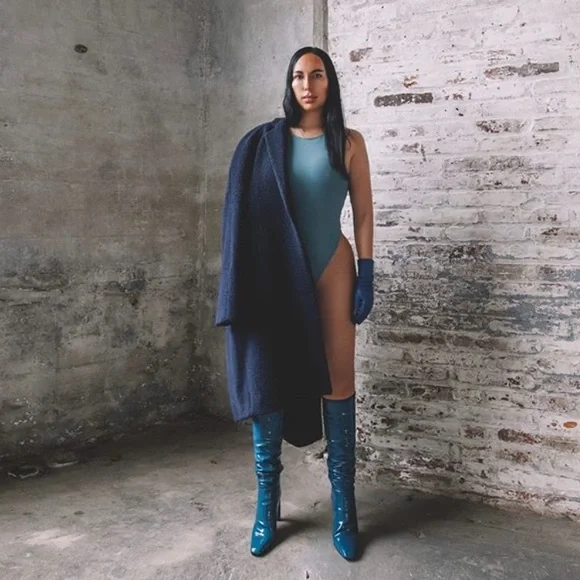 Tamara Mellon Legacy Over The Knee Teal Boots